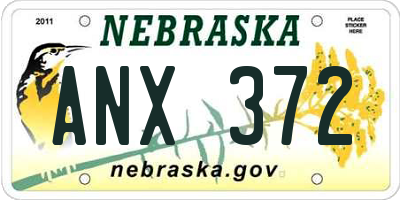 NE license plate ANX372