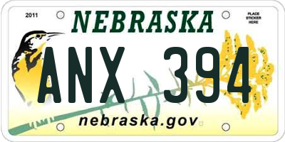 NE license plate ANX394