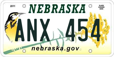 NE license plate ANX454