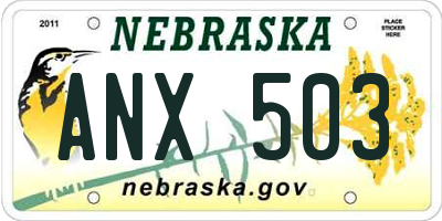 NE license plate ANX503