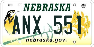 NE license plate ANX551