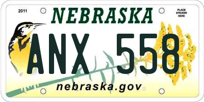 NE license plate ANX558