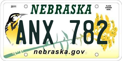 NE license plate ANX782