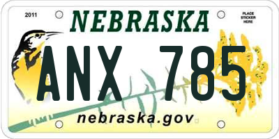 NE license plate ANX785