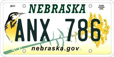 NE license plate ANX786