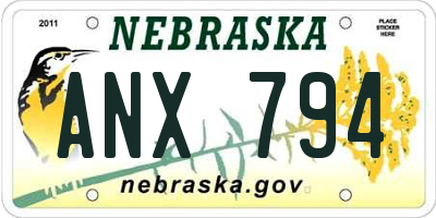 NE license plate ANX794