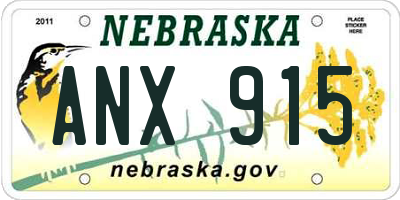 NE license plate ANX915