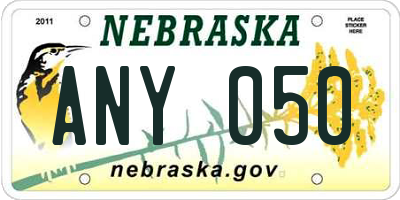 NE license plate ANY050