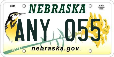 NE license plate ANY055