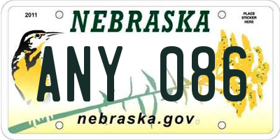 NE license plate ANY086