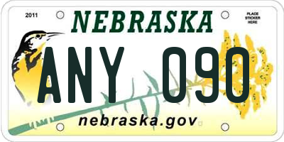 NE license plate ANY090