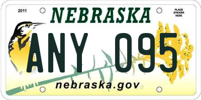 NE license plate ANY095