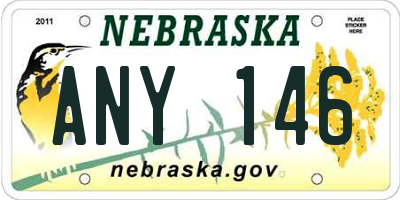 NE license plate ANY146