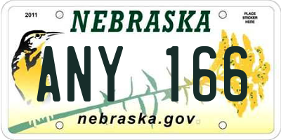 NE license plate ANY166