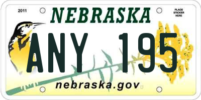 NE license plate ANY195