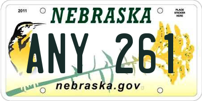 NE license plate ANY261