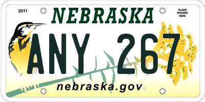NE license plate ANY267