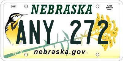 NE license plate ANY272