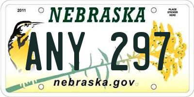 NE license plate ANY297