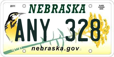 NE license plate ANY328