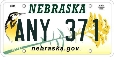 NE license plate ANY371