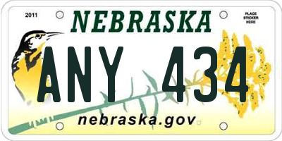 NE license plate ANY434