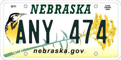 NE license plate ANY474