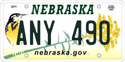 NE license plate ANY490