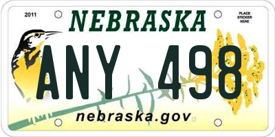 NE license plate ANY498