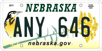 NE license plate ANY646