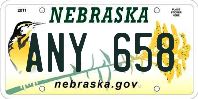 NE license plate ANY658