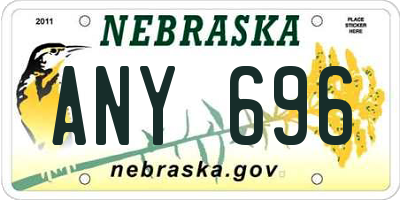 NE license plate ANY696