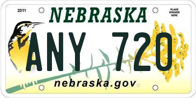 NE license plate ANY720
