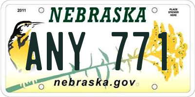 NE license plate ANY771