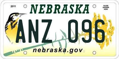 NE license plate ANZ096