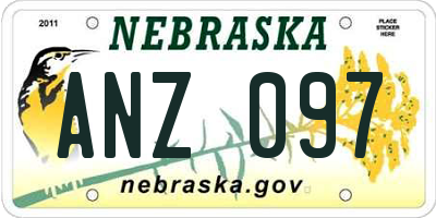 NE license plate ANZ097