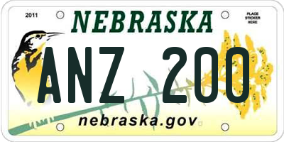 NE license plate ANZ200