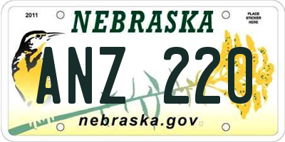 NE license plate ANZ220