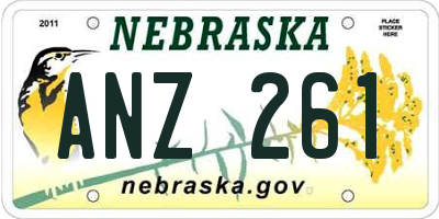 NE license plate ANZ261