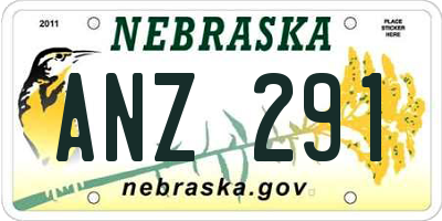 NE license plate ANZ291
