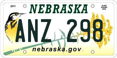 NE license plate ANZ298
