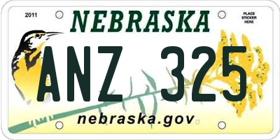 NE license plate ANZ325