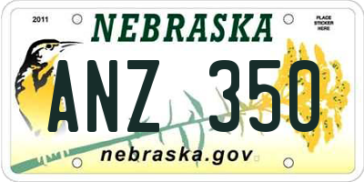 NE license plate ANZ350