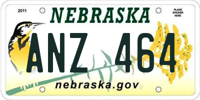 NE license plate ANZ464