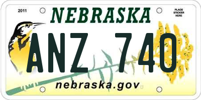 NE license plate ANZ740