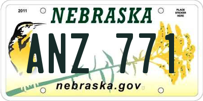 NE license plate ANZ771