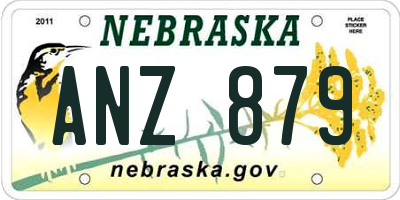 NE license plate ANZ879