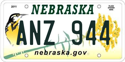 NE license plate ANZ944