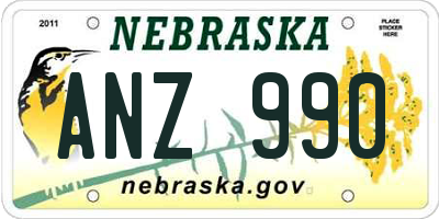 NE license plate ANZ990