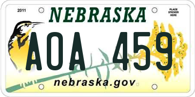 NE license plate AOA459